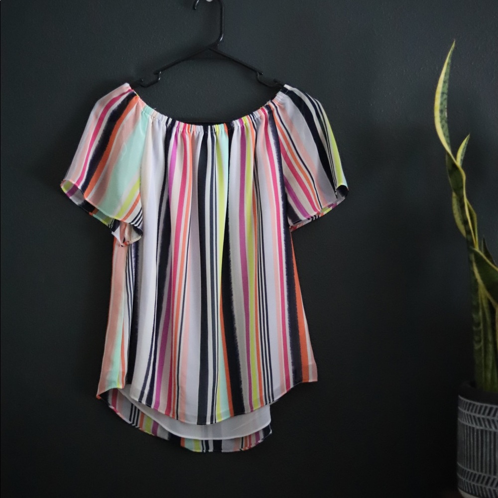 Colorful Striped Blouse (off shoulder option)